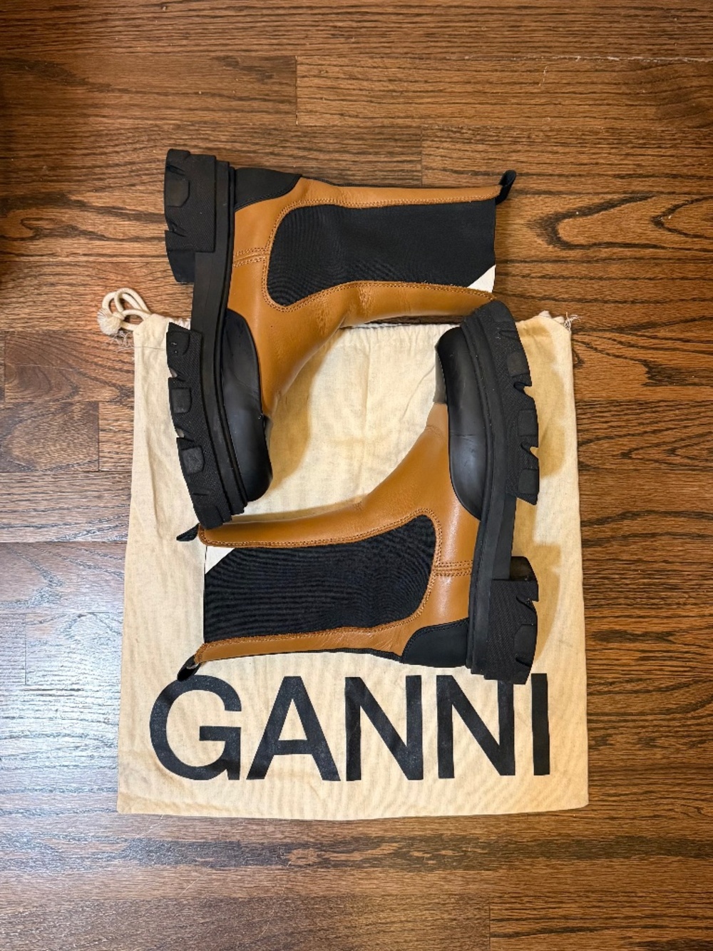 GANNI Cleated Chelsea Boots